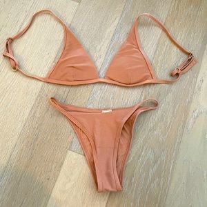 L*Space Ribbed Millie bikini top with Jay bottom XS chestnut color